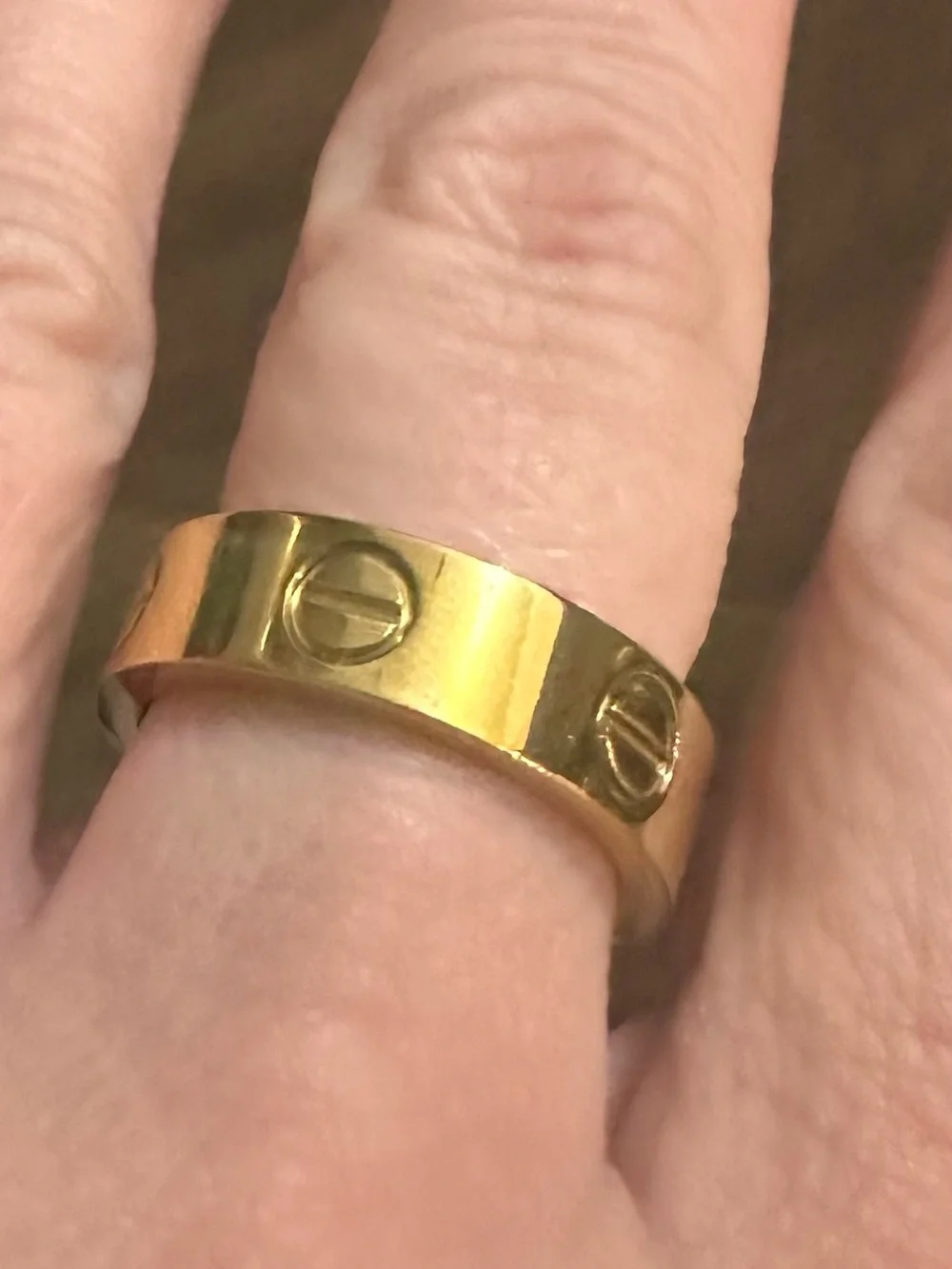 SIZE 8 Gold Screw-Accent womens Band - Picture 5 of 6